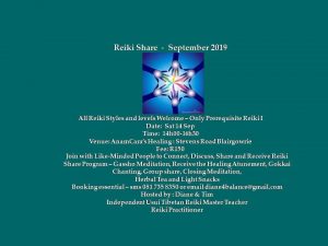 Reiki Share for September @ Randburg | Gauteng | South Africa